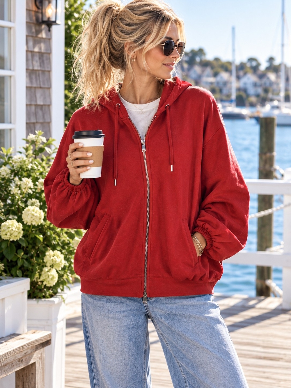 Athleta Women's Scarlet Zip-Up Hooded Sweatshirt